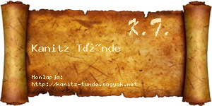 Kanitz Tünde névjegykártya